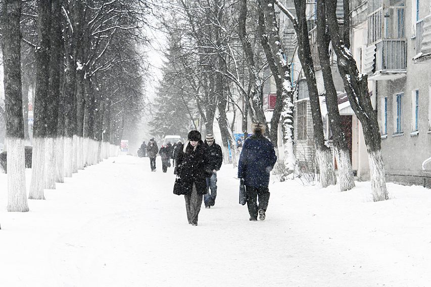 На Курскую область обрушился снегопад