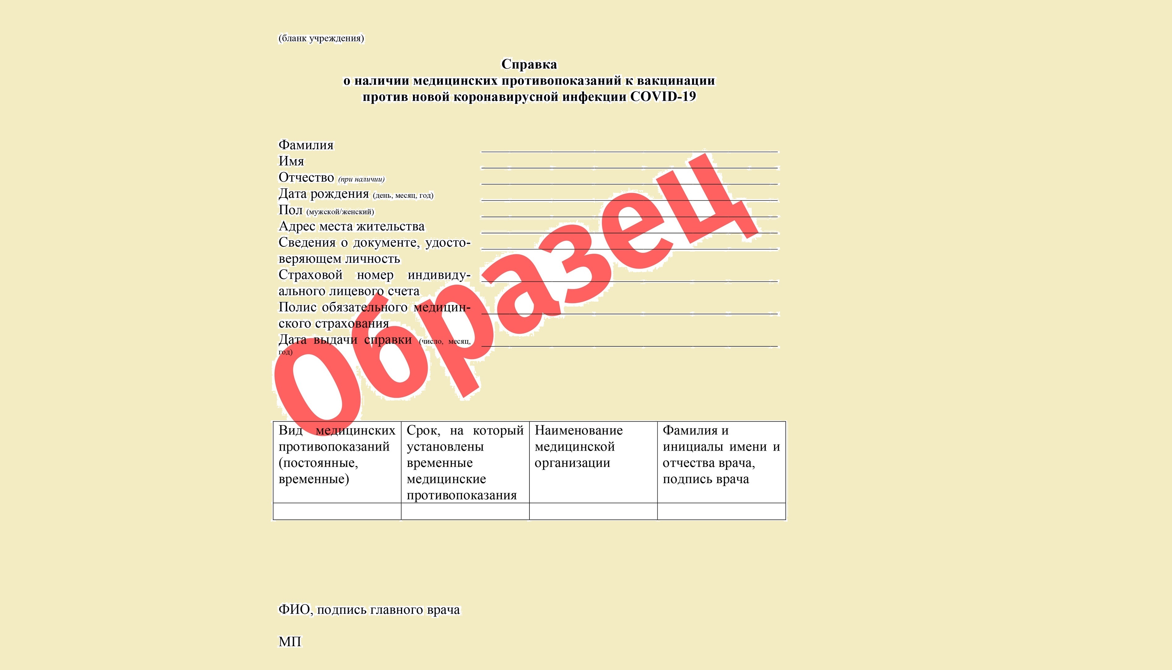 В Курской области утвердили справку единого образца о медотводе от вакцинации против COVID-19
