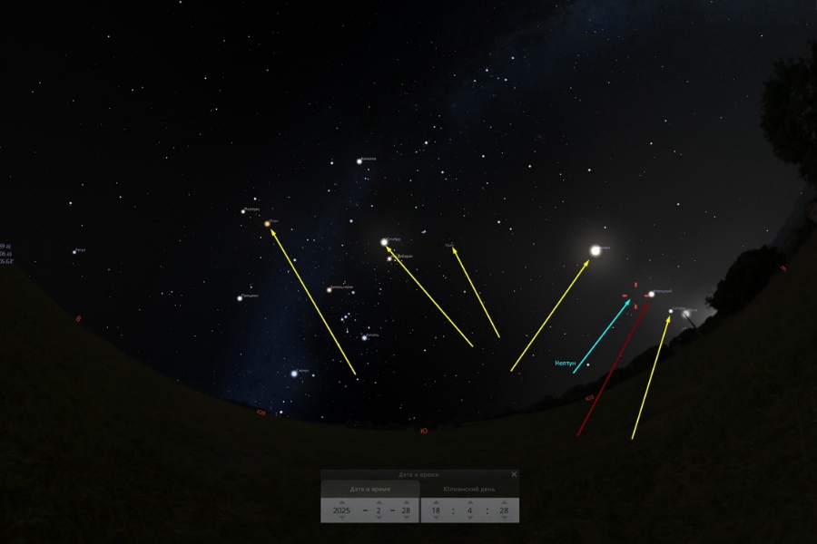 Жители Курской области вечером 28 февраля могут увидеть парад планет 
