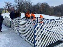  В Железногорске на городском пляже обустроили купель для крещенских купаний 
