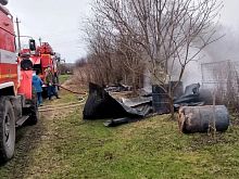 В посёлке Громова Дубрава Железногорского района сгорел сарай