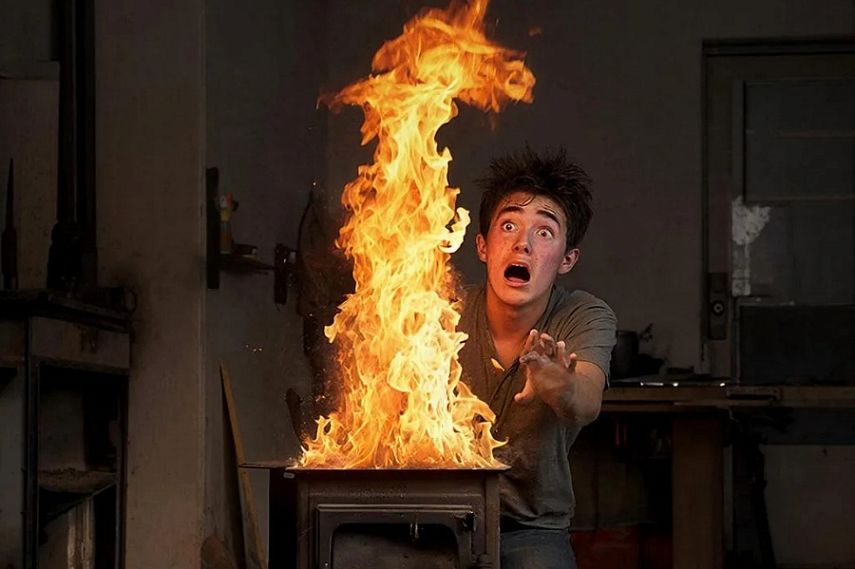 В Железногорском районе подросток получил ожоги лица