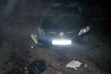 В Железногорском районе водитель «Тойоты» в ДТП  врезался в столб