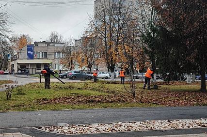 В Железногорске продолжается осенняя уборка города